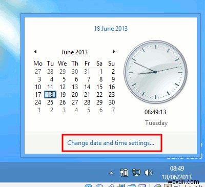 Windowsの通知領域に時計を追加する 