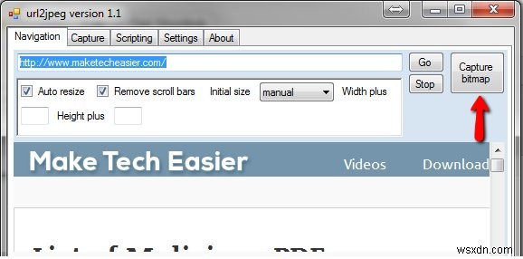 URL2JPEGでWebページ全体のスクリーンショットをキャプチャする方法 