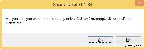 DeleteOnClickを使用してWindowsでファイルを安全に削除する 