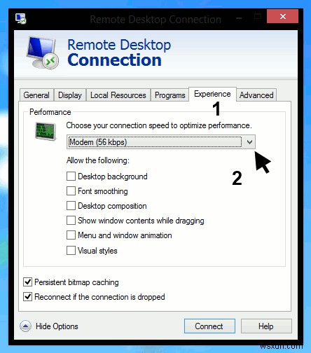 Windows8でのリモートデスクトップ接続の高速化 
