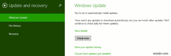 Windows8.1の更新と回復の詳細 