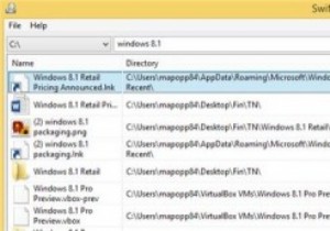 SwiftSearchを使用してWindowsをより簡単かつ高速に検索 