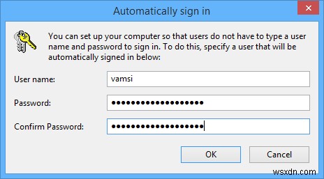 Windows8コンピューターに自動的にログインする方法 