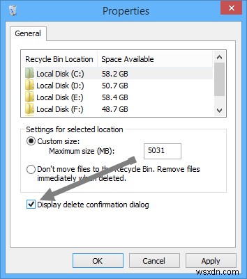 Windows8で[削除の確認]ダイアログボックスを有効にする方法 