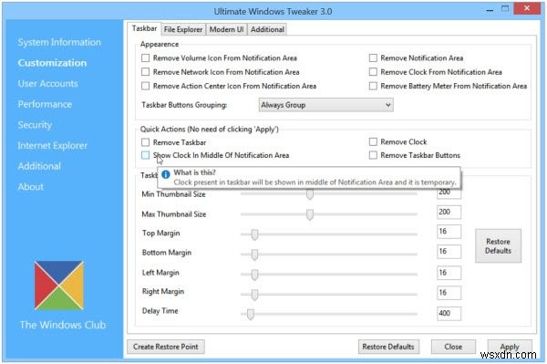 Ultimate WindowsTweaker3でWindows8を簡単に調整 