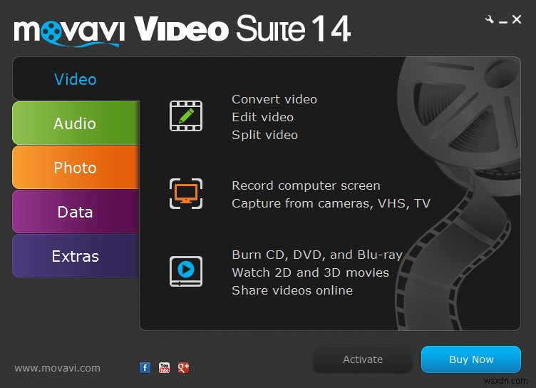 Movavi Suite –Windows用のオールインワンビデオツールキット 