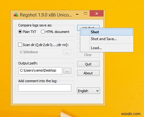 Regshotを使用してWindowsレジストリの変更を簡単に監視する 