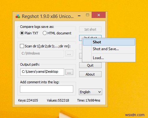 Regshotを使用してWindowsレジストリの変更を簡単に監視する 
