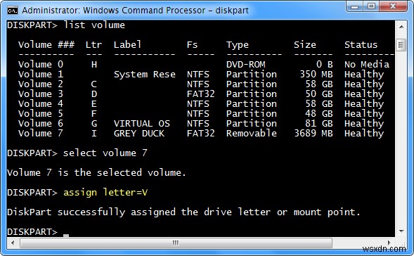 Diskpartを使用してWindowsでドライブ文字を削除して割り当てる方法 