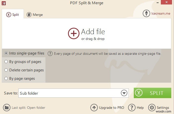PDF Split＆Mergeを使用してWindowsでPDFを簡単に分割およびマージ 