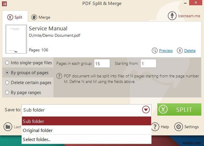 PDF Split＆Mergeを使用してWindowsでPDFを簡単に分割およびマージ 