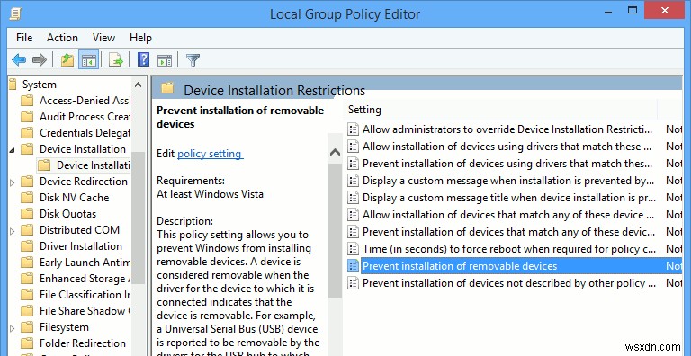 ユーザーがWindowsにリムーバブルデバイスをインストールできないようにする方法 