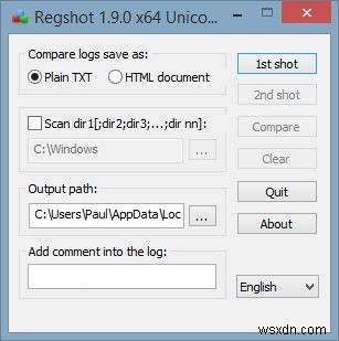 RegShotを使用してWindowsレジストリの変更を監視する方法 