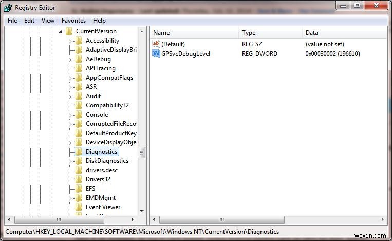 Windows7でGpsvc.logを使用したGPOロギング 