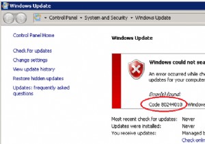 WSUS Windows Updateエラー0x80244010：サーバーの最大ラウンドトリップを超えました 