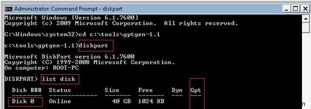 BIOS（非UEFI）システムのGPTディスクからWindows7/10を起動する 
