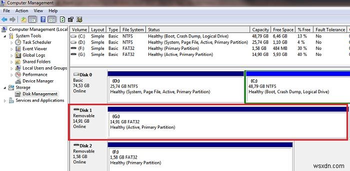 Windows10/7のローカルHDDとしてのリムーバブルUSBフラッシュドライブ 