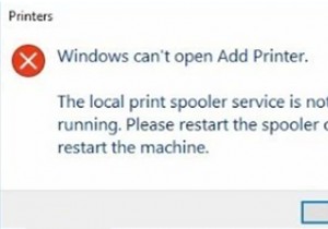 修正：ローカルプリントスプーラーサービスがWindows10で実行されていない 