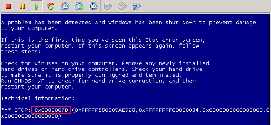 修正：Windows7およびServer2008R2での起動時のBSODエラー0x0000007B