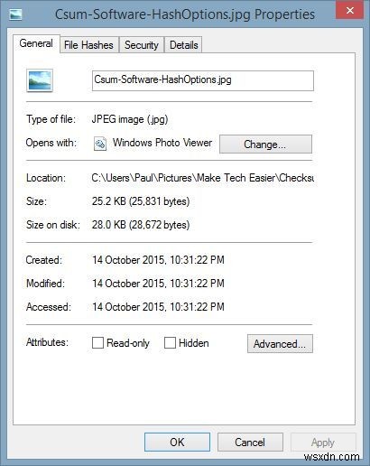 Windowsでファイルチェックサムを表示する方法 