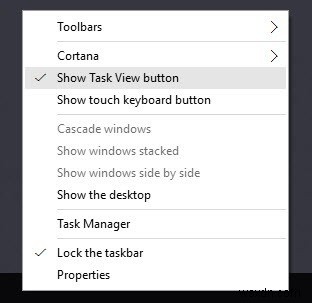 Windows10タスクバーからCortana検索バーとタスクビューアイコンを削除する方法 