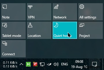 Windows10で静かな時間を設定および構成する方法 