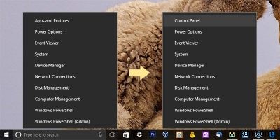 Windows10の「Win+X」メニューでコントロールパネルオプションを表示する方法 