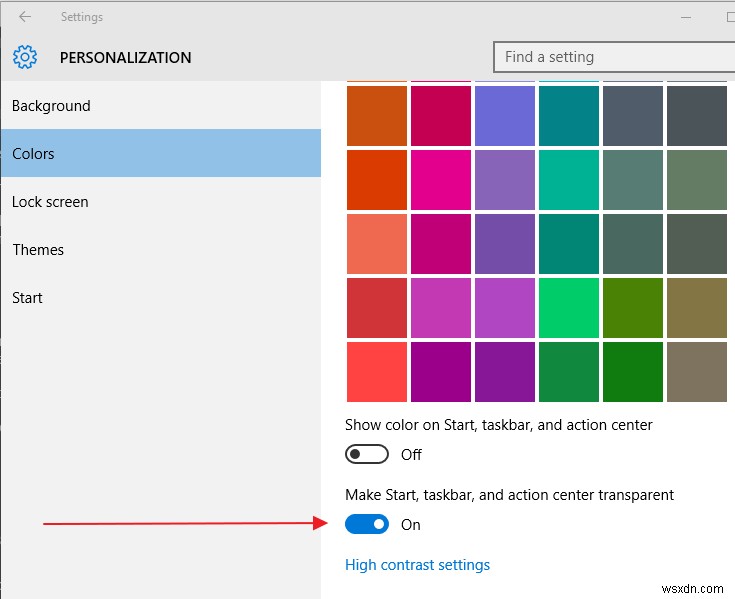 Windows10でスタートメニューの透明度を上げる方法 