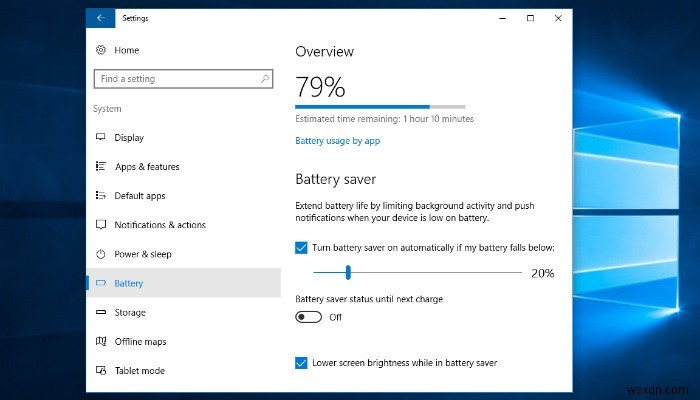 Windows10でラップトップのバッテリー寿命を改善する方法 