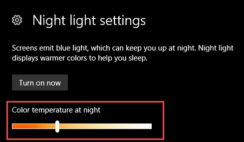 Windows10で常夜灯機能を有効にして構成する方法 