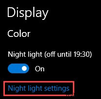 Windows10で常夜灯機能を有効にして構成する方法 