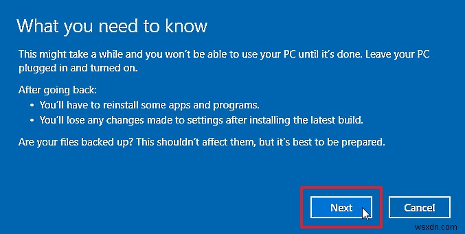 Windows10で以前のビルドに戻す方法 