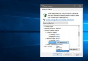 Windows10でディスプレイをオフにするように電源ボタンを設定する方法 