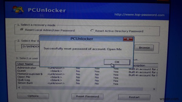 PCUnlockerを使用してWindows10以前でパスワードをリセットする方法 