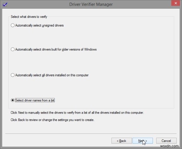DriverVerifierを使用してWindowsで不良ドライバーを確認する 
