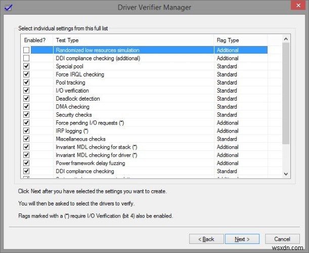 DriverVerifierを使用してWindowsで不良ドライバーを確認する 