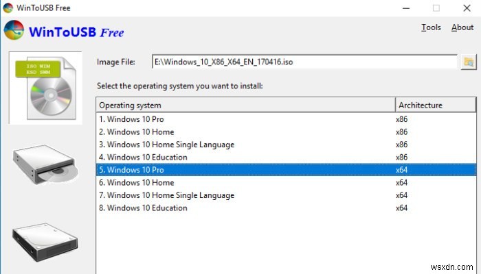 WindowsToGoを使用してUSBドライブ上にポータブルWindowsシステムを作成する 