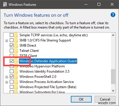 Windows10でMicrosoftEdgeApplicationGuardを有効にする方法 