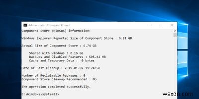 Windows10でコンポーネントストアを表示およびクリーンアップする方法 