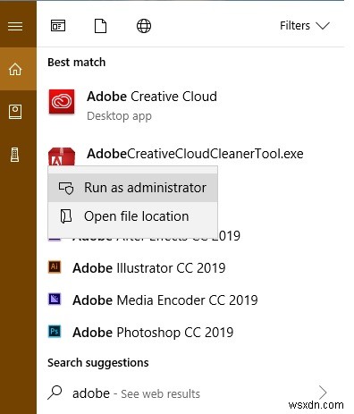 Windows10PCからAdobeCreativeCloud製品をアンインストールする方法 