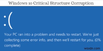 Windows10で重大な構造の破損をトラブルシューティングする方法 
