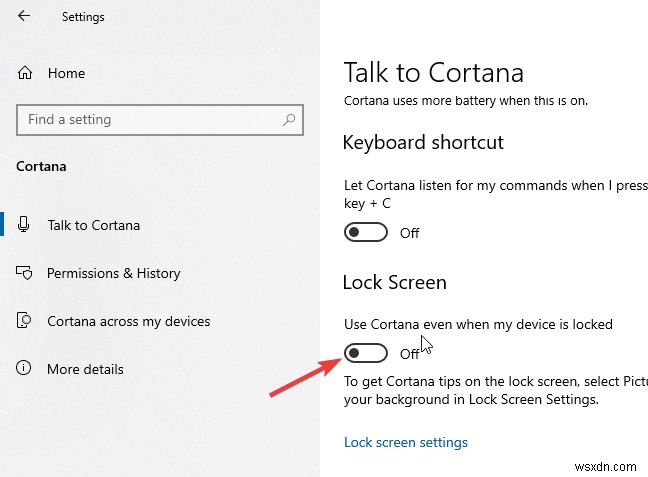 Windows10のロック画面でCortanaを無効にする方法 
