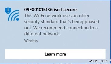 Windowsで「Wi-Fiネットワークが安全ではありません」というメッセージを修正する方法 