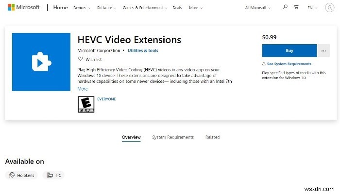 Windows10でHEVCビデオファイルを無料で再生する方法 