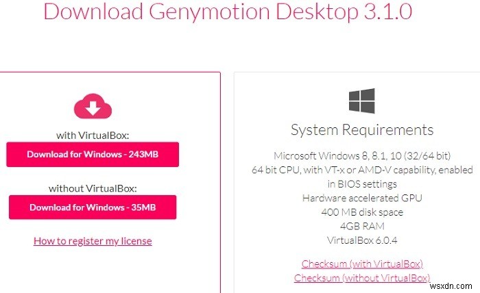Genymotionを使用してWindows10でAndroidアプリを実行する方法 