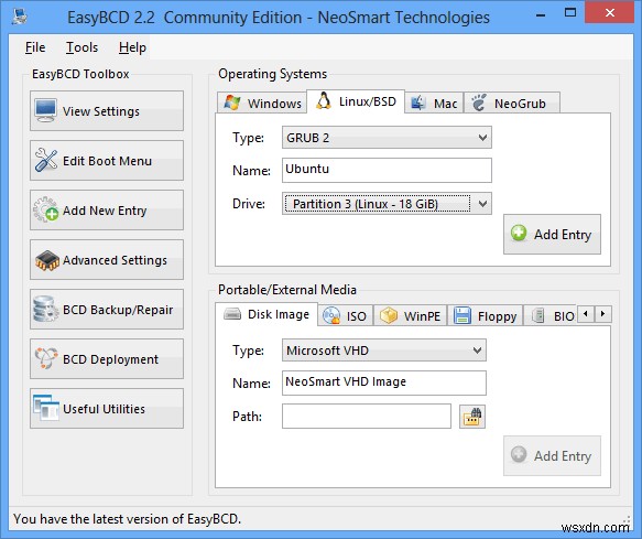 EasyBCDを使用してWindowsのブートメニューを構成する方法 