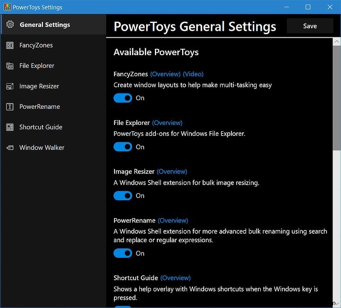 PowerToysを使用してWindows10に機能を追加する 