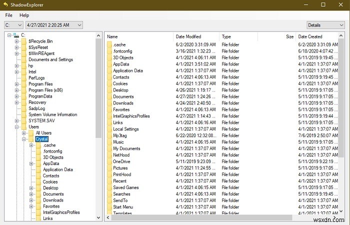 ShadowExplorerを使用してシステムの復元からファイルを復元する方法 