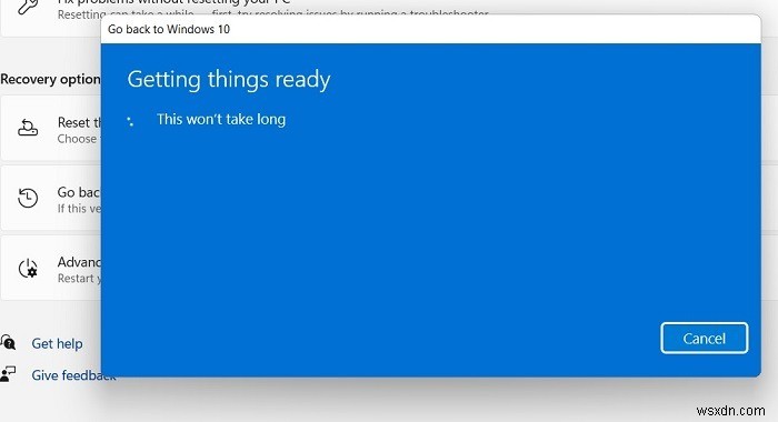 Windows11からWindows10にダウングレードする方法 