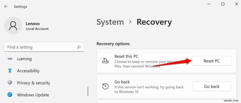 Windows11を工場出荷時にリセットする方法 